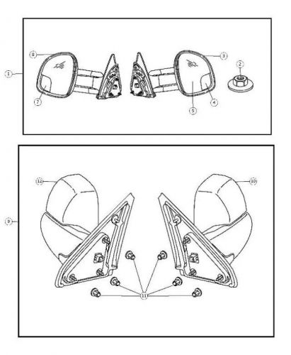 Genuine Mopar Outside Rear-View Mirror Left 55077445AO, US $738.84, image 4