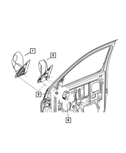 Genuine Mopar Outside Rear-View Mirror Left 55077445AO, US $738.84, image 5