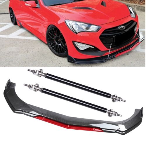 Front Bumper Lip Splitter Spoiler Strut Rods Carbon Fiber For Hyundai Genesis, US $72.50, image 15