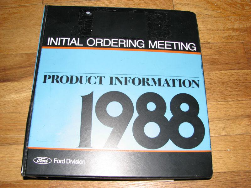 Ford mustang taurus probe crown vic ranger f-series truck order guide 1988
