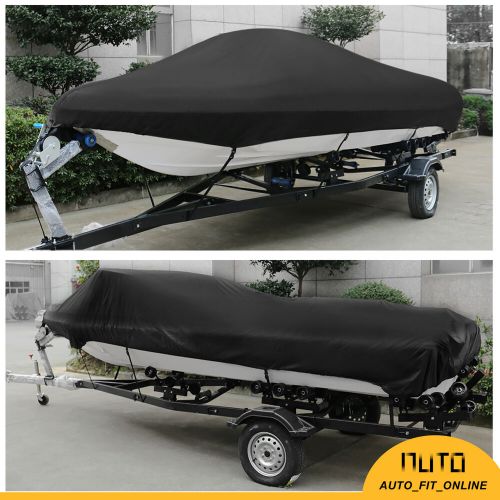 ONE 20-22ft 600D Fabric Waterproof Boat Cover V-Hull Universal Black 700 x 280cm, US $109.99, image 5
