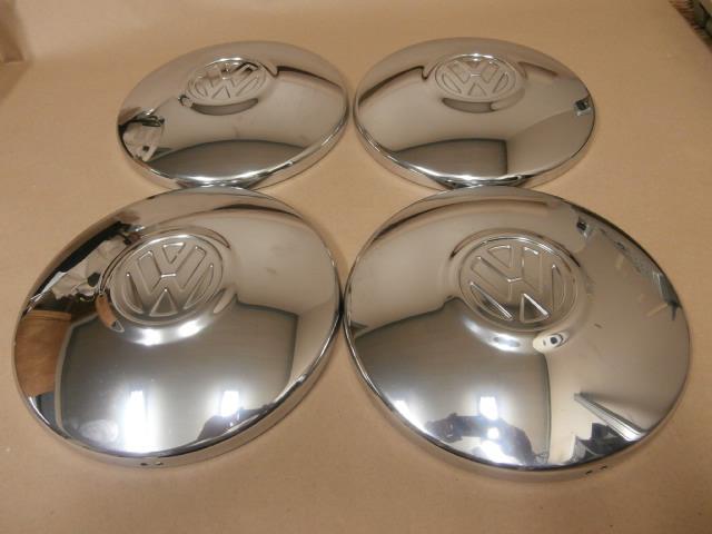 10" vw logo chrome hubcaps volkswagen bug bus beetle ghia thing new hub cap caps