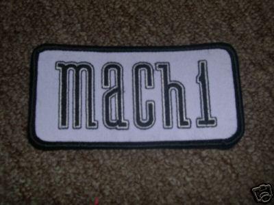 1969 1970 1971 1972 1973 1974 2003 2004 ford mustang mach 1 blk/white logo patch