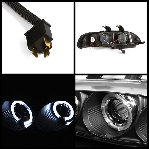 96-98 CIVIC 3DR BLACK PROJECTOR HEADLIGHTS + R/C PHILIPS-LED PERFORM TAIL LIGHTS, US $194.19, image 2