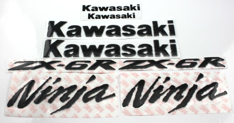 3d kit black gas tank metal decal sticker fit kawasaki zx-6r zx636r ninja emblem