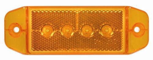 4 amber surface mount rectangular marker lights 4 bright diodes - free shipping