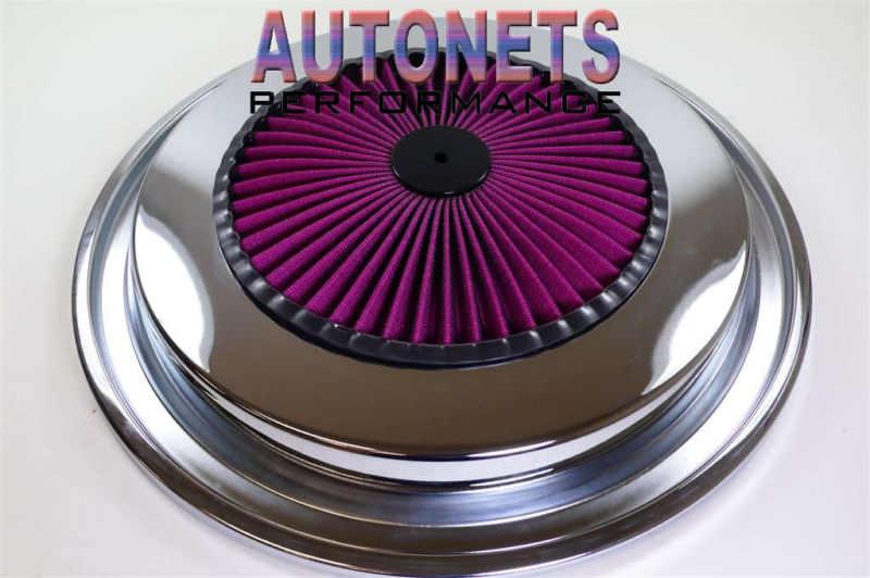 Air cleaner chrome top lid cover chevy truck gmc camaro single super flow filter