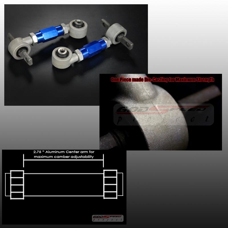 88-91 crx 92-95 civic 94-01 integra dc2 eg ek rear adjustable camber kit blue