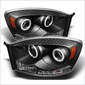 06-08 dodge ram 2500 spyder projector headlights with ccfl halos