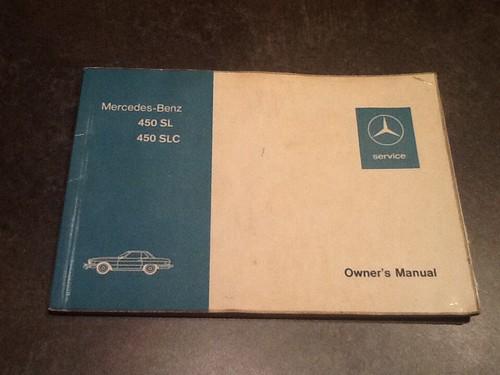 Mercedes benz 450 sl / 450 slc original owners manual - 107 