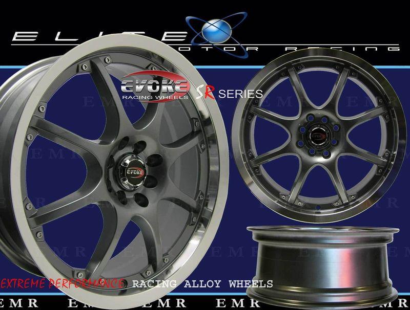 18" evoke c8 wheels/rims 4 lugs gunmetal 4x100/108