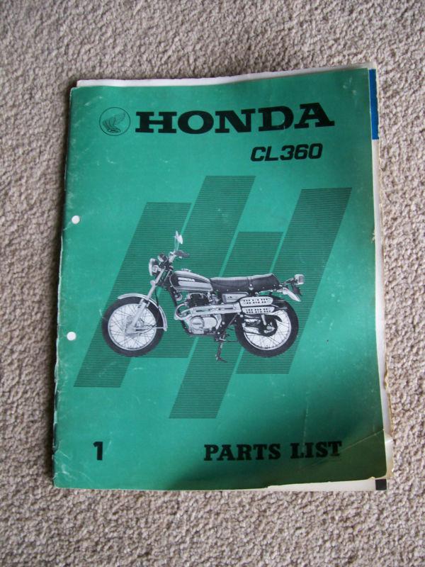 Honda cl360 parts list,good used condition,oct 1973