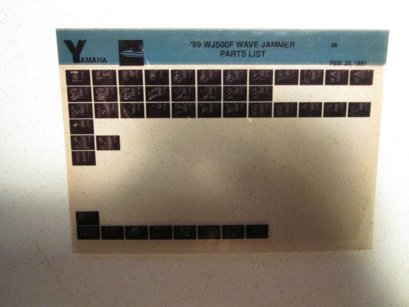 1989 yamaha wave jammer wj500f microfiche parts catalog jet ski wj 500 f