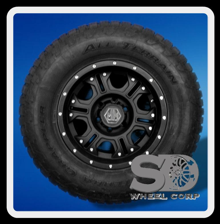 17" mayhem havoc 6x114.3 rims with lt295-70-17 nitto terra grappler wheels tires