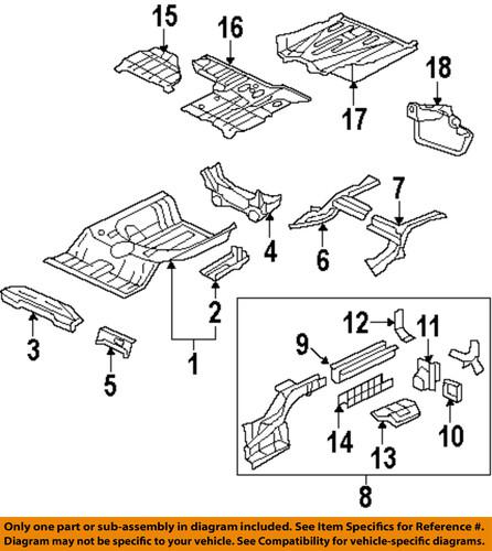 Honda oem 65676snaa01zz floor & rails-rear-gusset