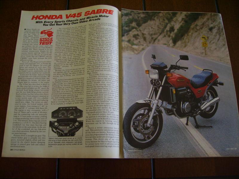 1982 honda v45 sabre ***original article  / road test***