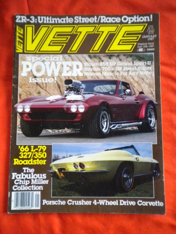 January 1987 vette magazine corvette enthusiast vintage volume 10 number 6