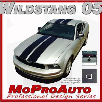 Stang ford mustang racing stripes - 3m pro vinyl hood roof decals 2009 637