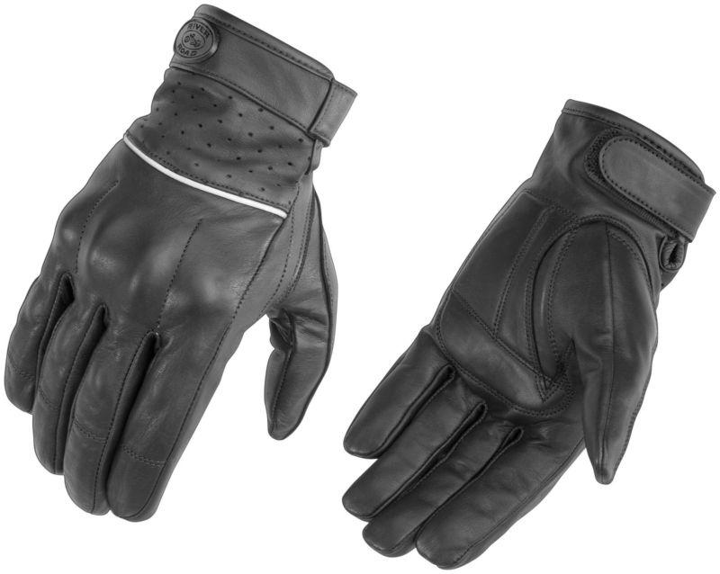 River road firestone leather motorcycle gloves black men's size medium