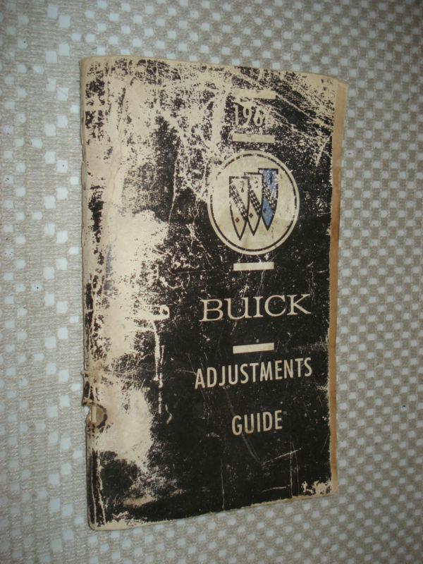 1966 buick adjustments guide manual original service book nr shop rare!!!