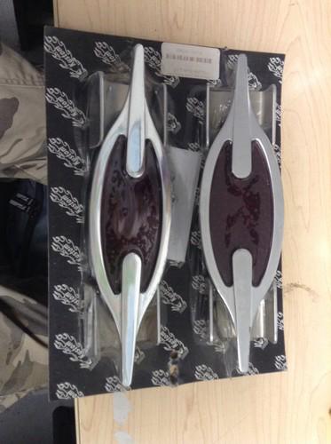 Double spear led hot rod tail lights oval universal