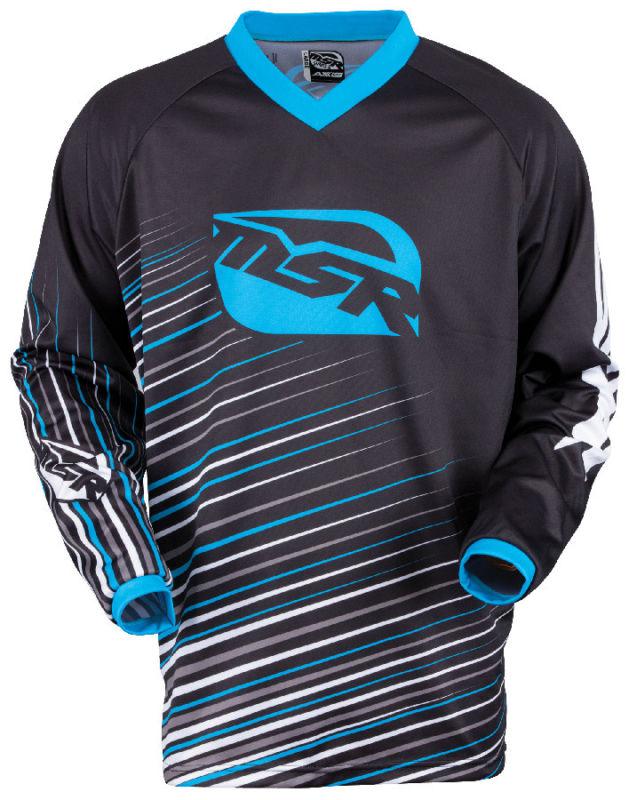 Msr axxis youth black cyan large dirt bike jersey motocross mx atv gear lrg lg