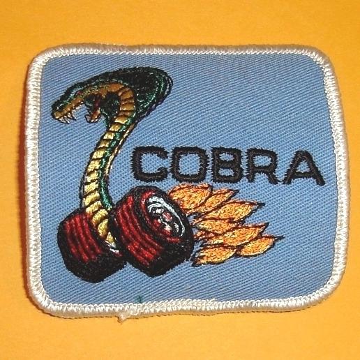 Mustang cobra  embroidered patch  snake / wheels  new