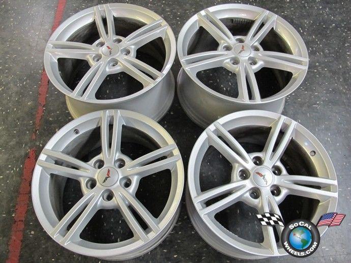 Four 08-10 corvette c6 factory 18 19 wheels rims 18x8.5 19x10 oem 5340 5345