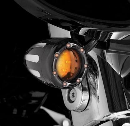 Arlen ness deep cut black cut turn signal fire ring amber lens amber led ring