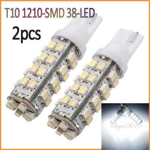 2x t10 car 168 194 w5w xenon-white 38 smd led wedge side turn signal light bulb