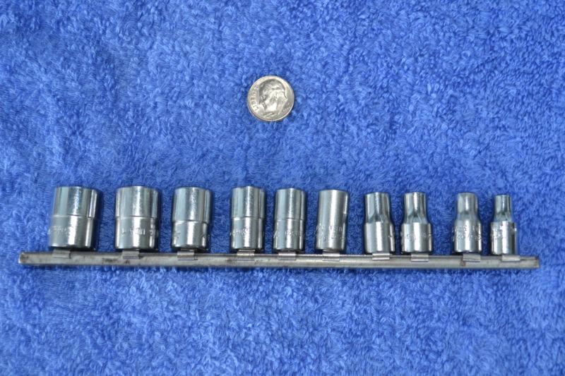 Snap on tools 1/4" dr 6point standard shallow socket set 3/19-9/16 sae inch