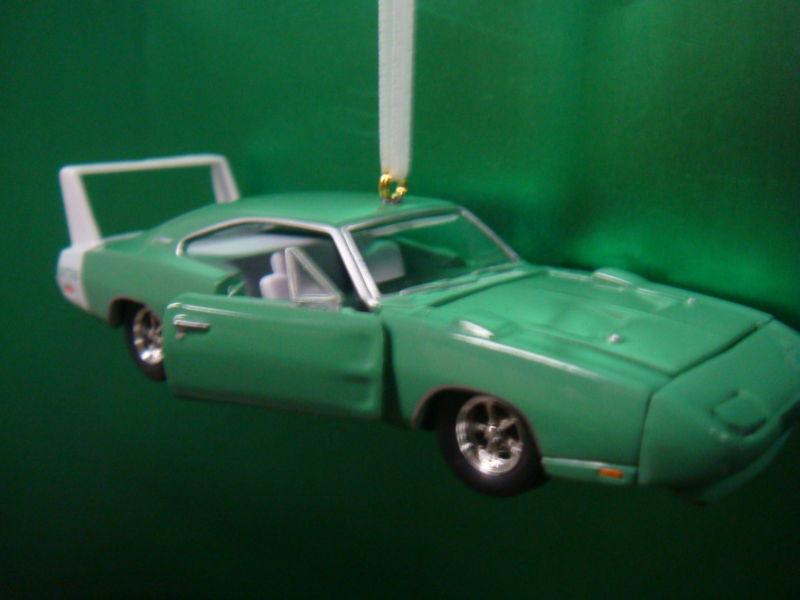 1969 '69 dodge charger daytona green christmas tree ornament