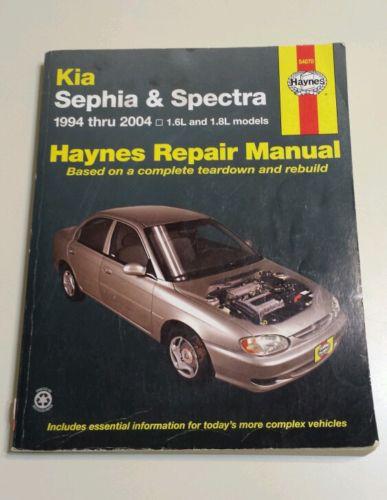 Haynes manual kia sephia & spectra 1994 thru 2004 1.6l and 1.8l models