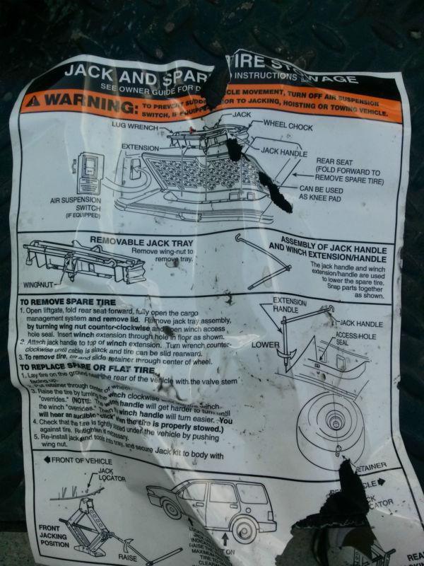 2003 04 05 06 Ford Expedition Jack, Handle, Extension, Lug Wrench, Wheel Chock, US $60.00, image 4