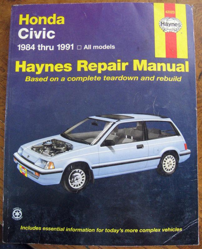 Sell 1984 thru 1991 HONDA CIVIC HAYNES REPAIR MANUAL 42023 in Kyle