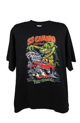 Ghh t-shirt cotton black rat fink camaro ss men's medium each