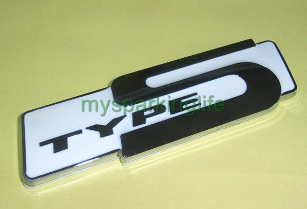 Car chrome emblem badge sticker "type s" 3d logo white
