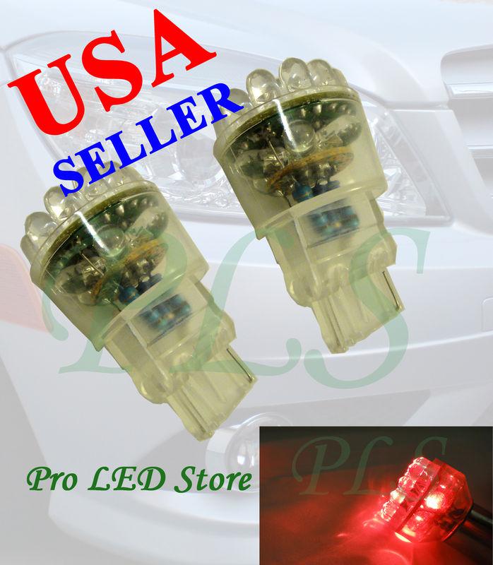 Two pcs 3156 3456 super red 24 led turn signal tail parking lights