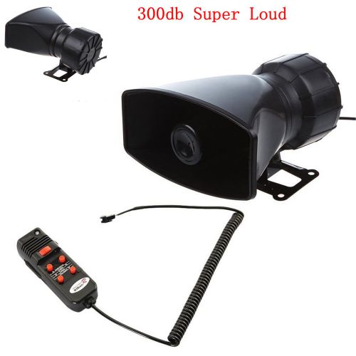12v 60w car truck electric air horn siren speaker 5 sound tone super loud 300db