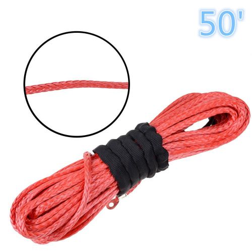 Red dyneema synthetic fiber autos winch line rope recovery replacement for mazda