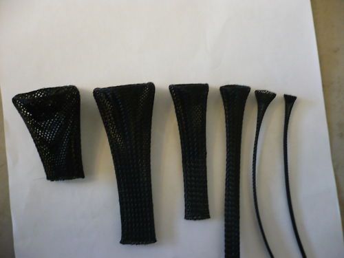 1.25&#034; braided expandable sleeving  black  pet 25ft