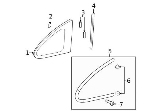 Genuine 2007-2011 honda qtr glass mldg rear clip 91513-swa-003