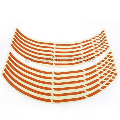 New orange reflective 16"-18"wheel rim tape stripe trim bike motor universal ct