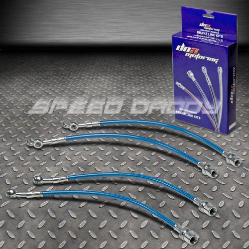 Front+rear stainless steel hose brake line 01-05 lexus is300 altezza xe10 blue