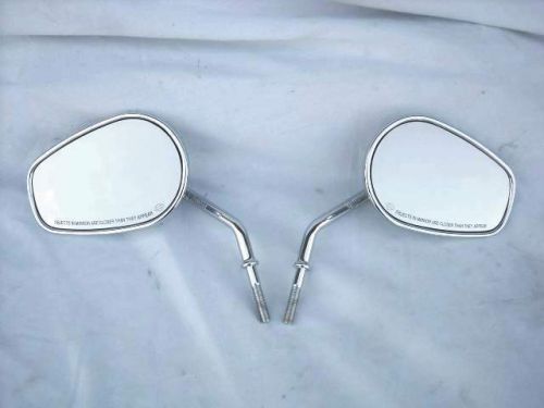 New harley tapered mirrors chrome short stem touring softail dyna sportster