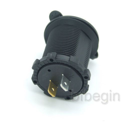 New 12v-24v 1a 2.1a motorcycle boat black phone socket charger dual usb