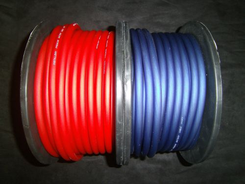 6 gauge awg wire cable 10 ft 5 red 5 blue power ground stranded primary