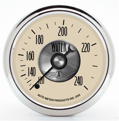 Autometer prestige mechanical water temperature gauge 2 1/16" dia ivory face
