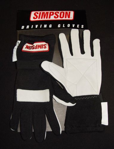 Simpson posi grip driving gloves - black - nomex 2-layer sfi