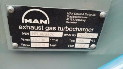 Man exhaust gas turbocharger nr34/s170 new